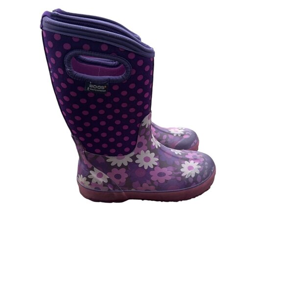 Bogs Youth Flower Dots Waterproof Boots  youth size 3 - Picture 1 of 7